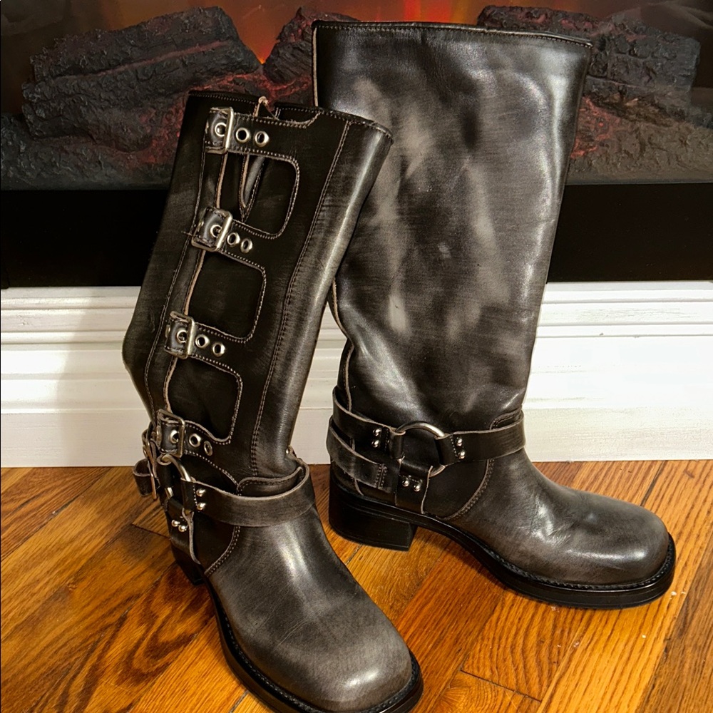 Steve Madden Charcoal Women's Moto Boots